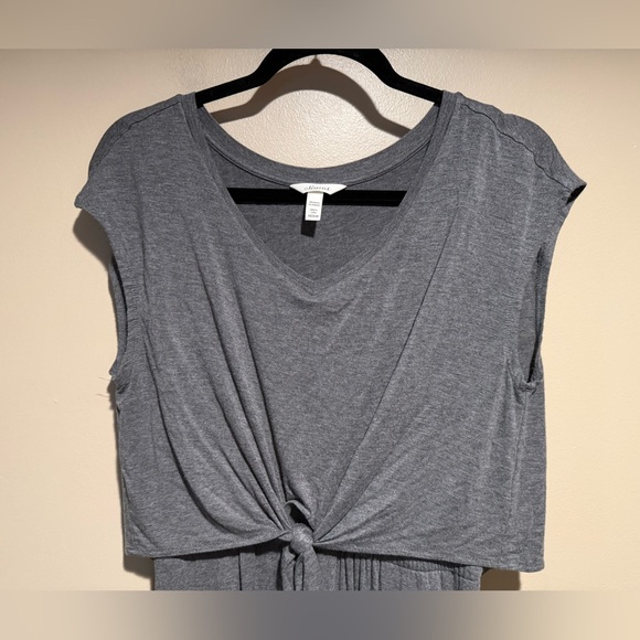 SOMA Jersey Knit Front Tie Maxi Dress Gray Pockets Sz medium - Picture 9 of 10